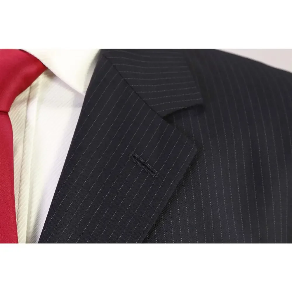 Hugo Boss Einstein/Sigma Navy Blue Pinstripe Super 120's Wool Suit 40R